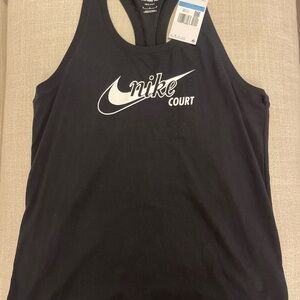 Nike Women's Court Dri-Fit Tank Swoosh Tennis (Black)